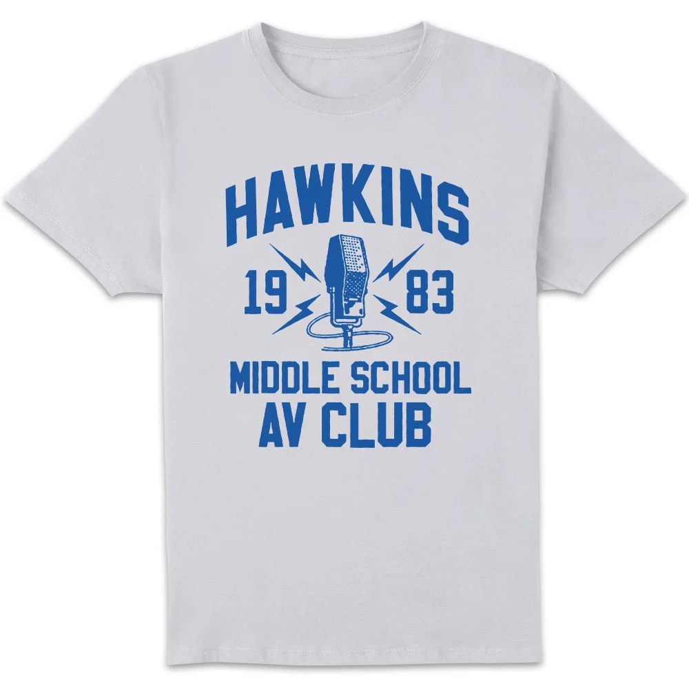 Stranger Things Hawkins High School AV Club Unisex T-Shirt - White - 4XL Afbeelding 1