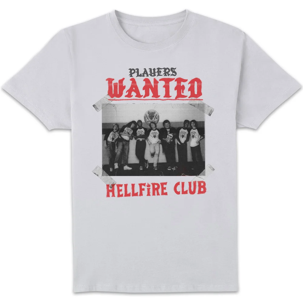 Stranger Things Hellfire Club Players Wanted Unisex T-Shirt - White - S Afbeelding 1