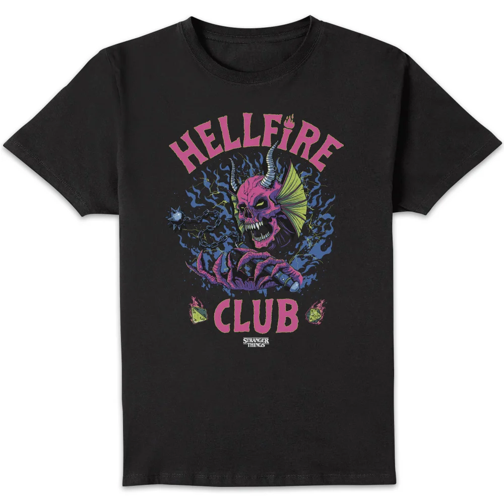 Stranger Things Hellfire Club Skull Unisex T-Shirt - Black - S Afbeelding 1
