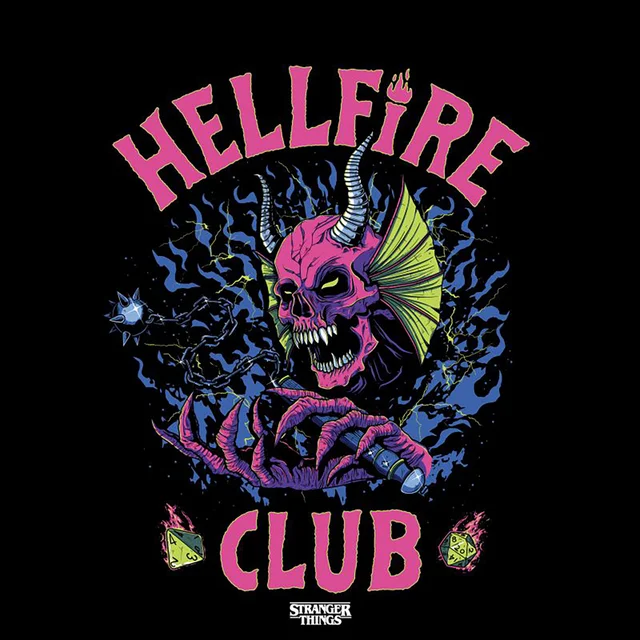 Stranger Things Hellfire Club Skull Unisex T-Shirt - Black