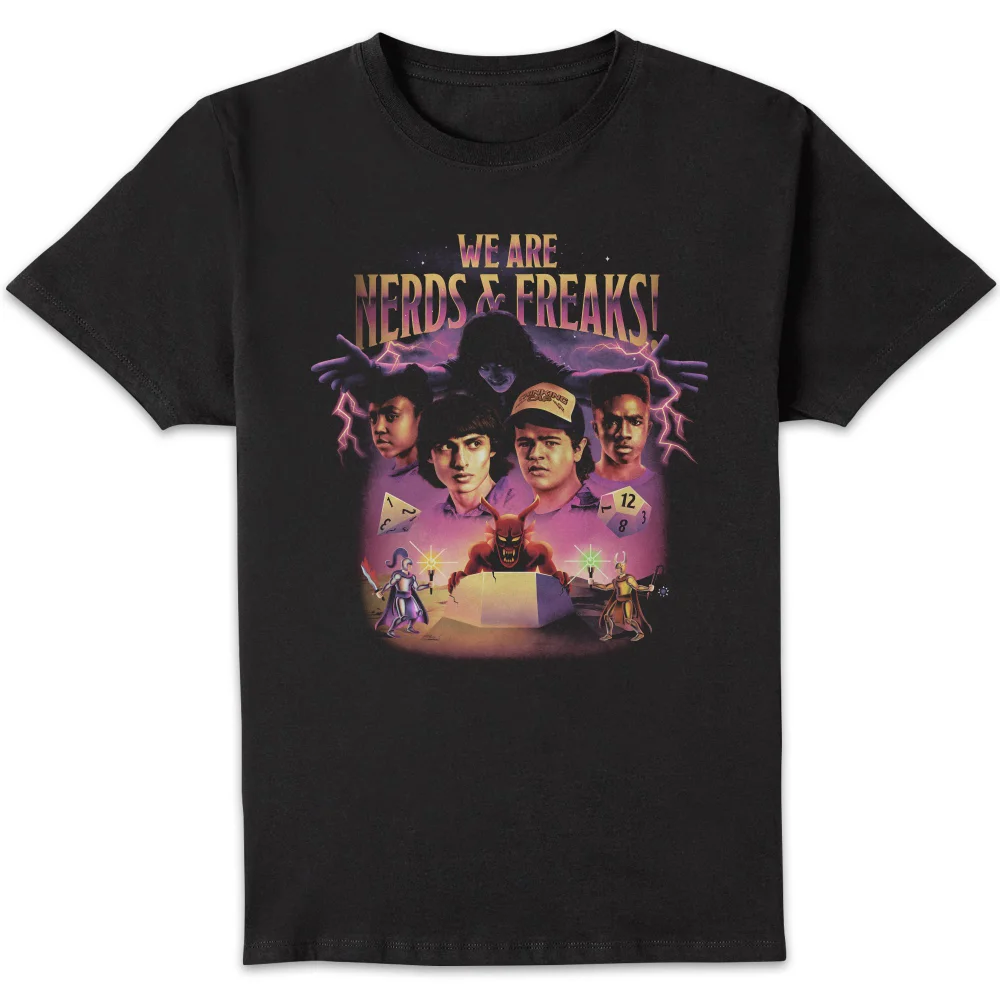 Stranger Things We Are Nerds And Freaks! Unisex T-Shirt - Black - S Afbeelding 1