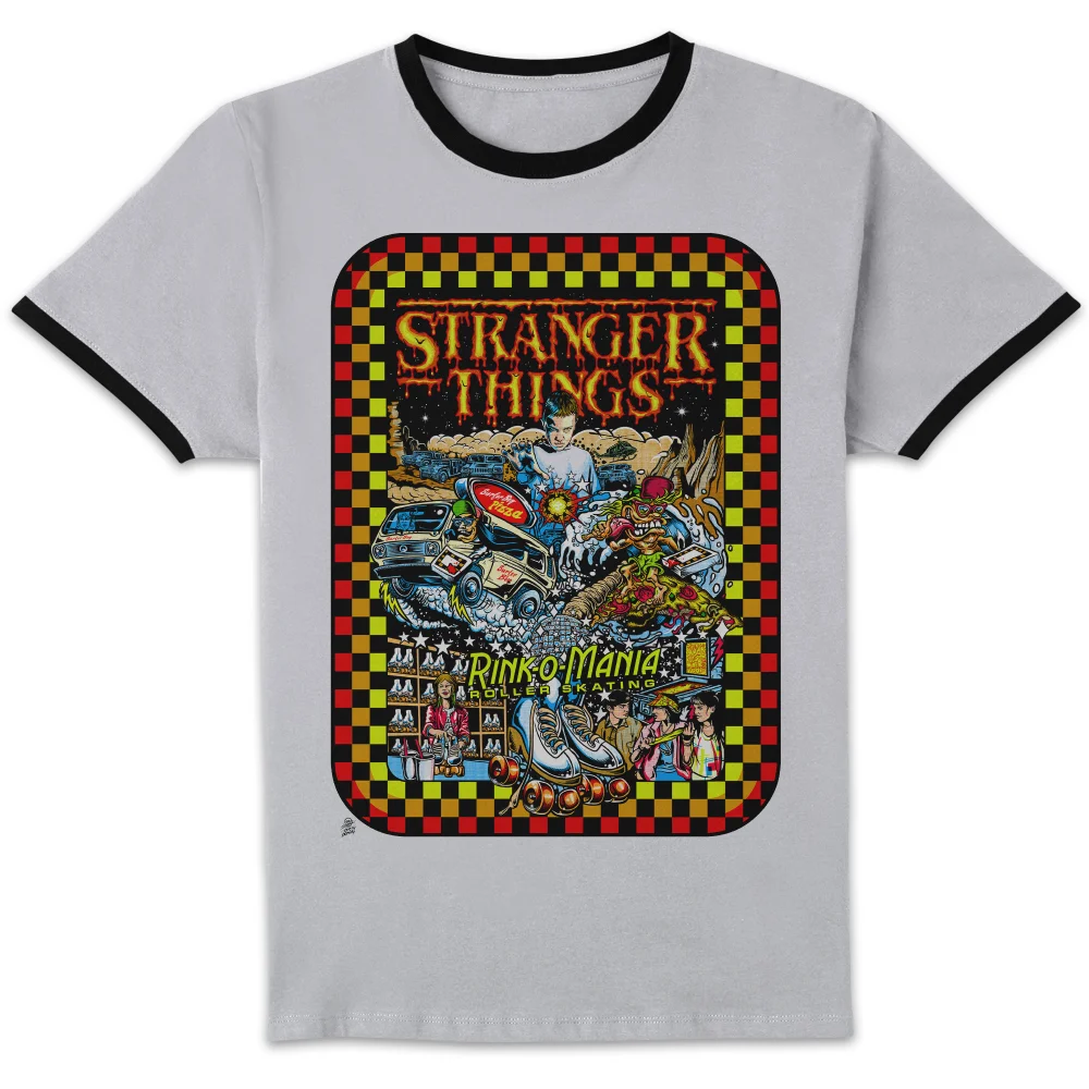 Stranger Things Stranger Things Retro Racer Unisex Ringer T-Shirt - White/Black - S Afbeelding 1