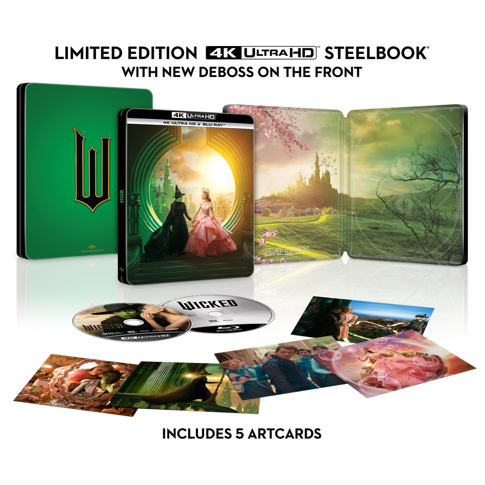 Wicked 4K UHD & Blu-Ray Steelbook & Artcards Afbeelding 1