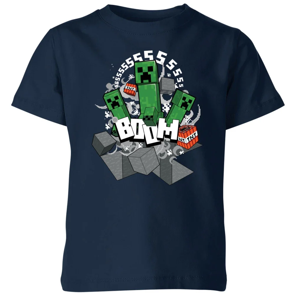 Minecraft Ssss Kids' T-Shirt - Navy - 98/104 (3-4 jaar) Afbeelding 1
