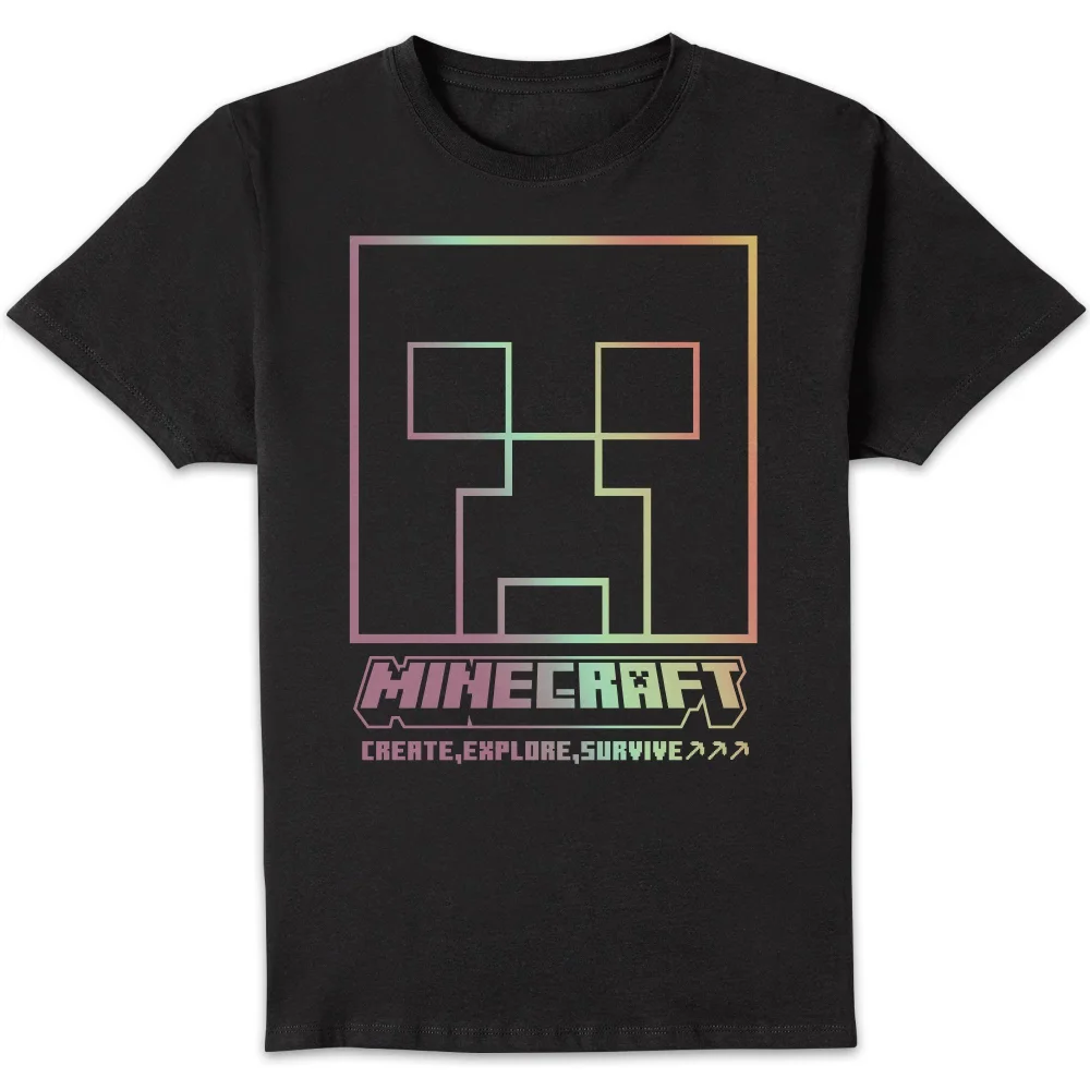 Minecraft Create Explore Survive Unisex T-Shirt - Black - XS Afbeelding 1