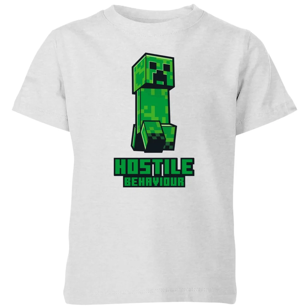 Minecraft Hostile Behaviour Kids' T-Shirt - Grey - 98/104 (3-4 jaar) Afbeelding 1