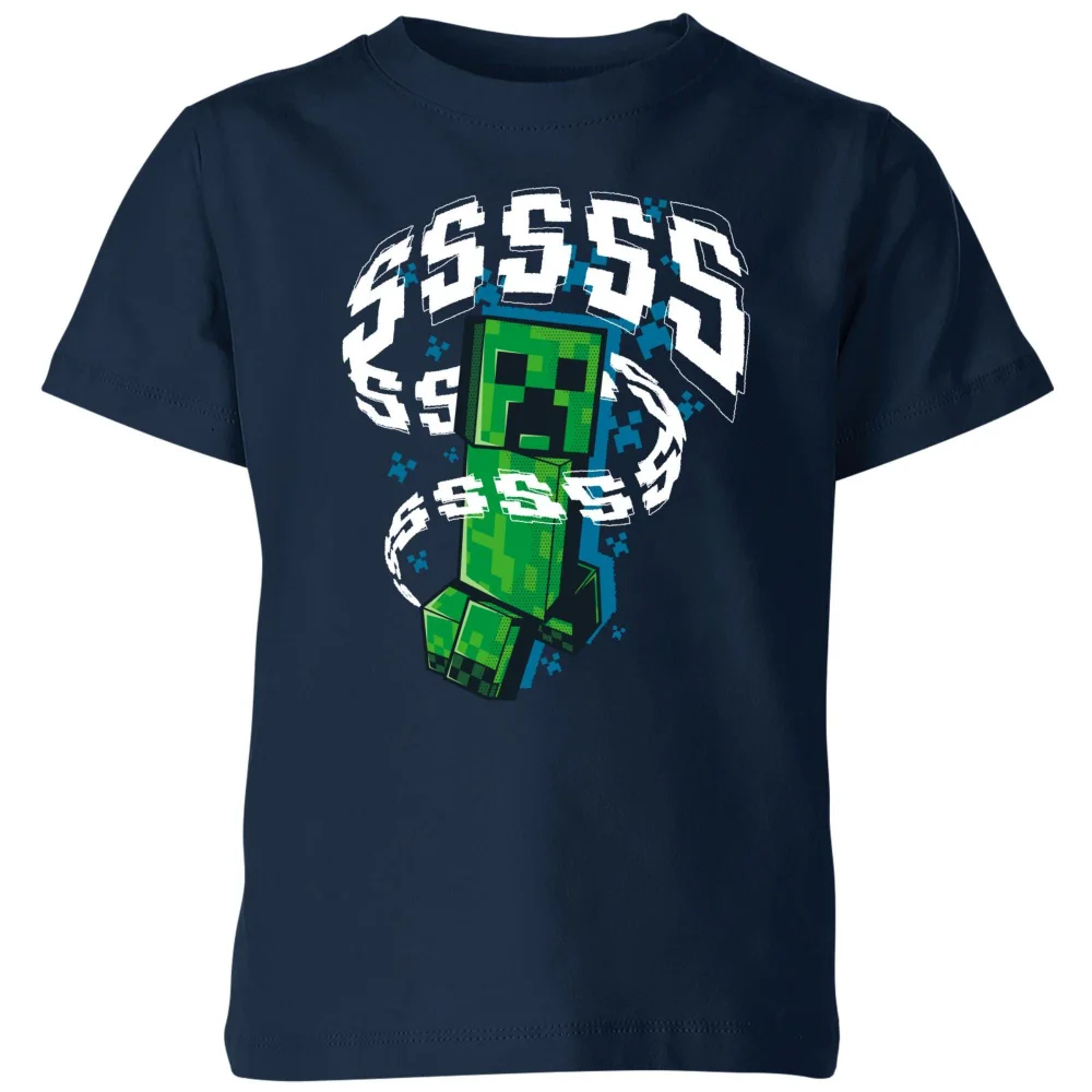 Minecraft Creepersss Kids' T-Shirt - Navy - 98/104 (3-4 jaar) Afbeelding 1
