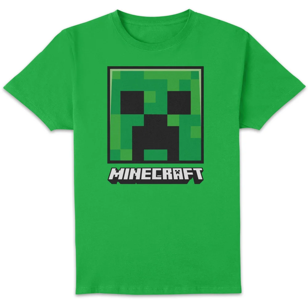 Minecraft Creeper Face Unisex T-Shirt - Kelly Green - XS Afbeelding 1