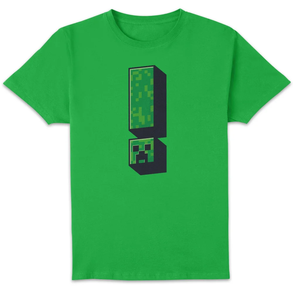 Minecraft Creeper Exclamation Unisex T-Shirt - Kelly Green - XS Afbeelding 1