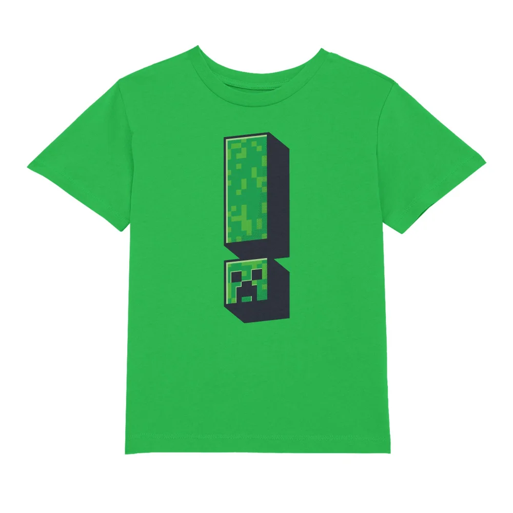 Minecraft Creeper Exclamation Kids' T-Shirt - Kelly Green - 98/104 (3-4 jaar) Afbeelding 1