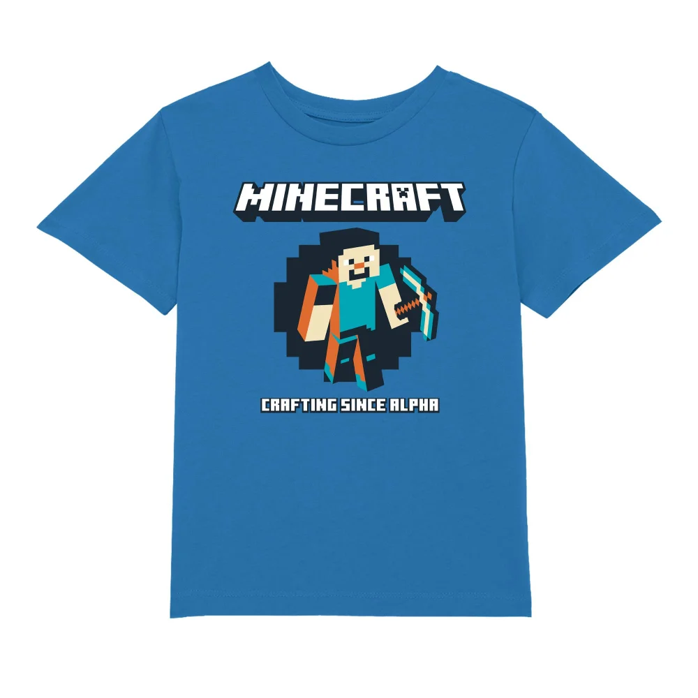 Minecraft Crafting Since Alpha Kids' T-Shirt - Blue - 98/104 (3-4 jaar) Afbeelding 1