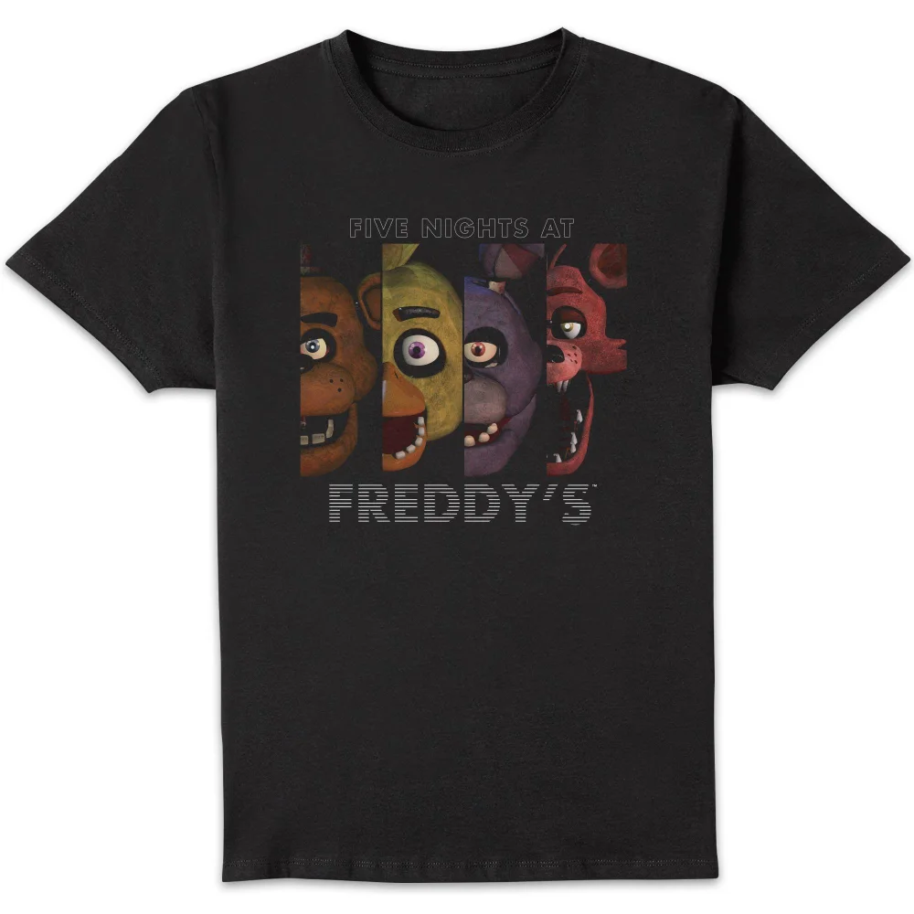 Five Nights at Freddy's Panel X4 Character Unisex T-Shirt - Black - S Afbeelding 1