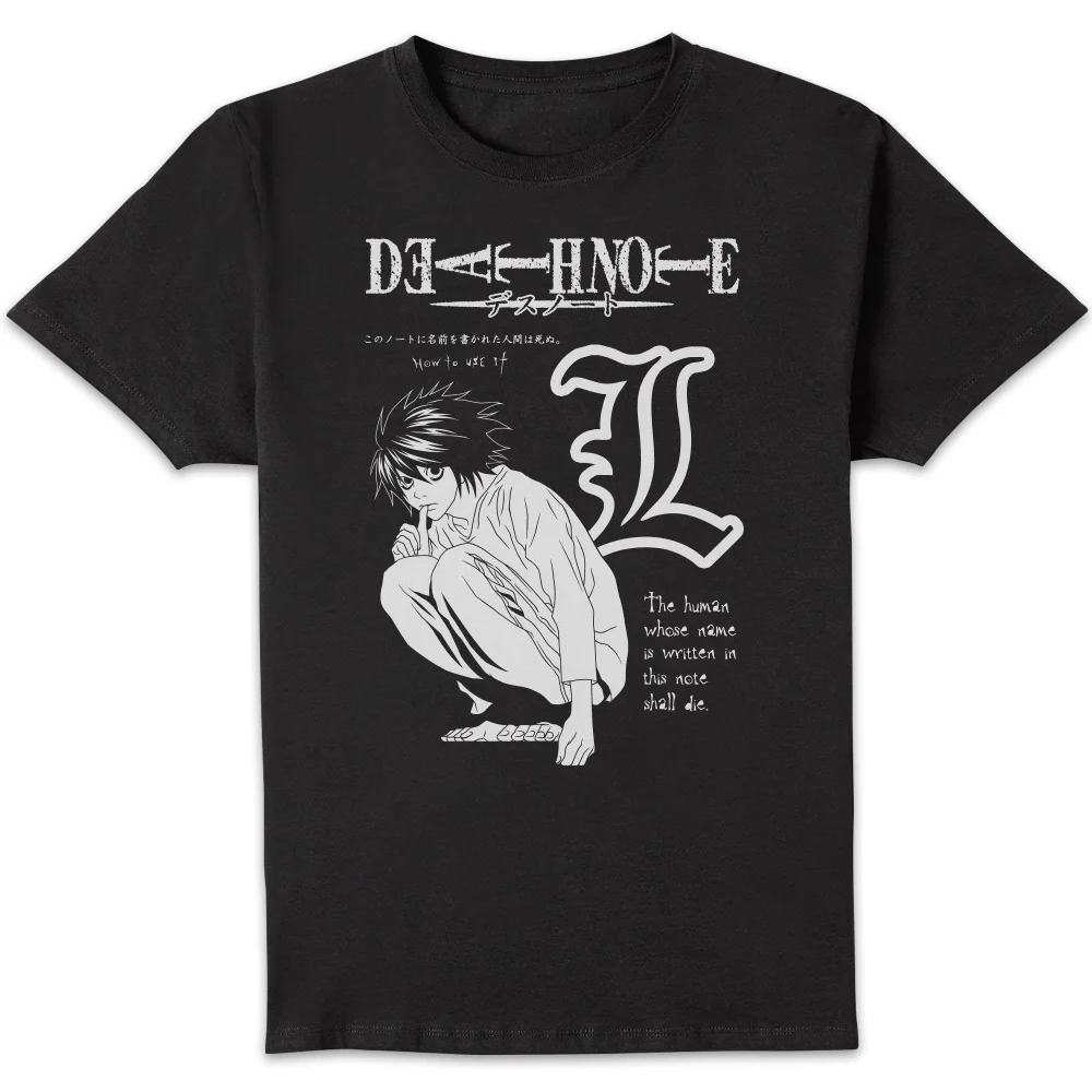 Death Note Mono Drawing Unisex T-Shirt - Black - S Afbeelding 1
