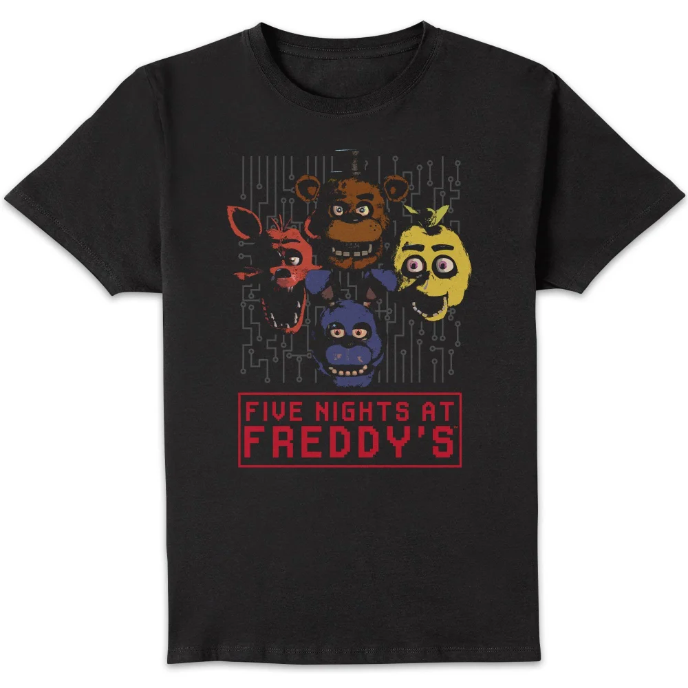 Five Nights at Freddy's 4 Heads Unisex T-Shirt - Black - S Afbeelding 1