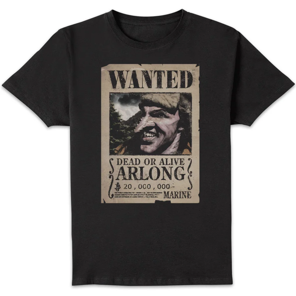 One Piece Arlong Wanted Poster Unisex T-Shirt - Black - S Afbeelding 1