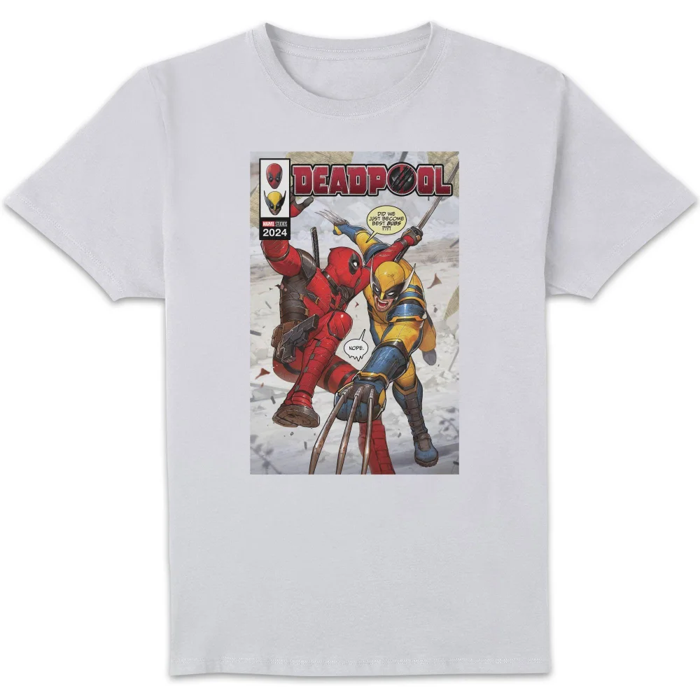 Marvel Deadpool Comic Book Cover Unisex T-Shirt - White - S Afbeelding 1