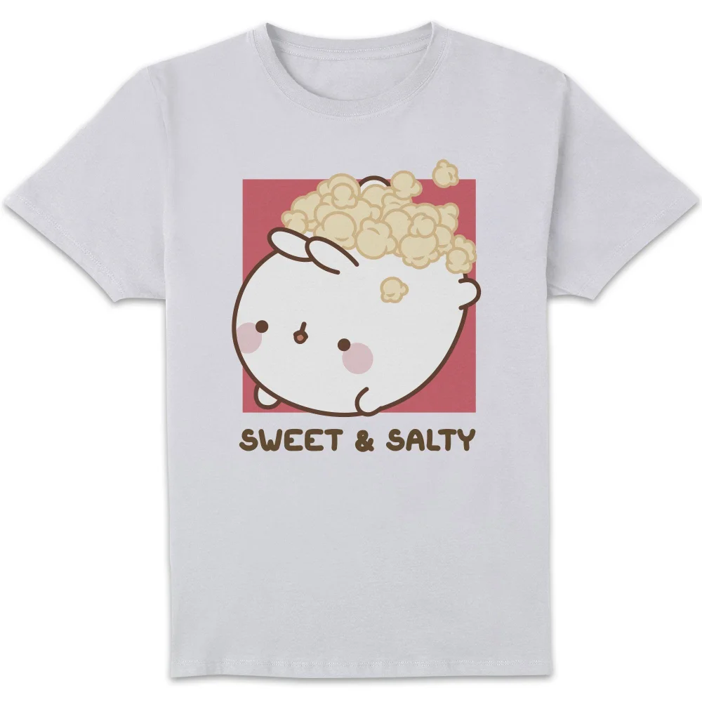 Molang Popcorn Box Unisex T-Shirt - White - S Afbeelding 1