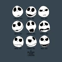 The Nightmare Before Christmas Many Faces Unisex T-Shirt - Charcoal