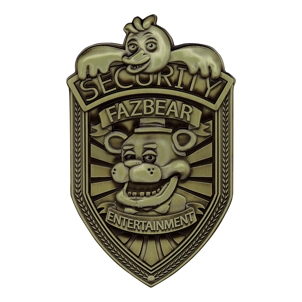 Five Nights at Freddy's Replica Security Badge – Antique Brass Edition Afbeelding 1