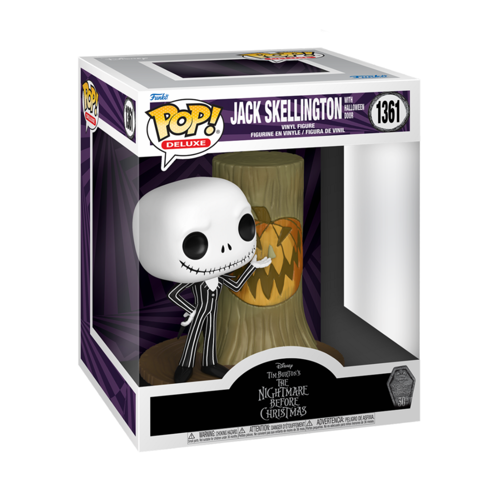 Disney The Nightmare Before Christmas Jack Skellington Funko Pop! Deluxe Vinyl Figure with Halloween Town Door Afbeelding 1