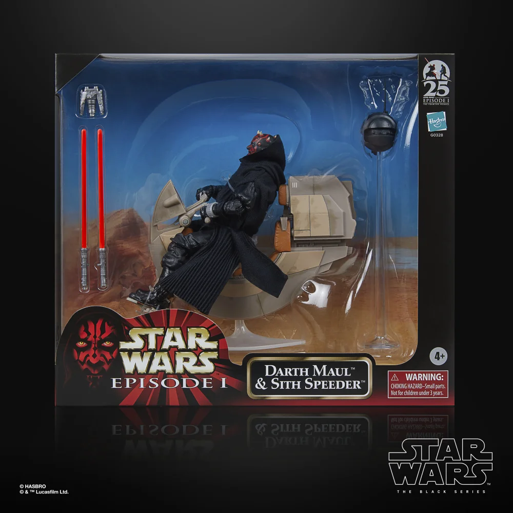 Star Wars The Black Series Darth Maul & Sith Speeder Collectible Action Figure & Vehicle (6”) Afbeelding 1