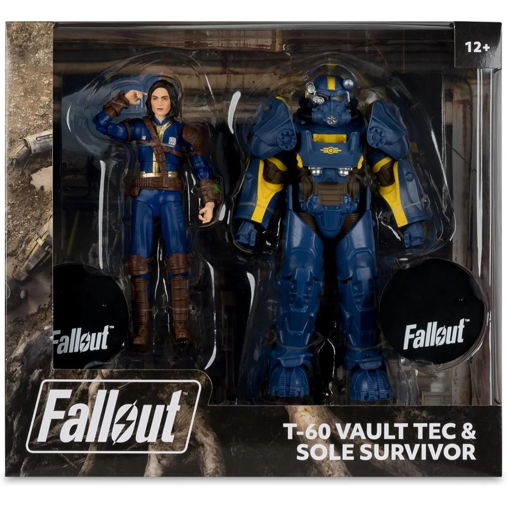 McFarlane Toys Fallout 76 T-60 Vault Tec And Sole Survivor 7" Action Figure 2-Pack Afbeelding 1