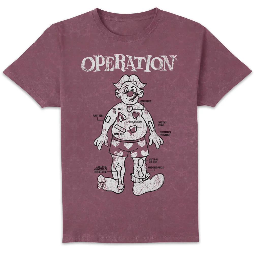 Operation Classic Board Unisex T-Shirt - Burgundy Acid Wash - XL Afbeelding 1