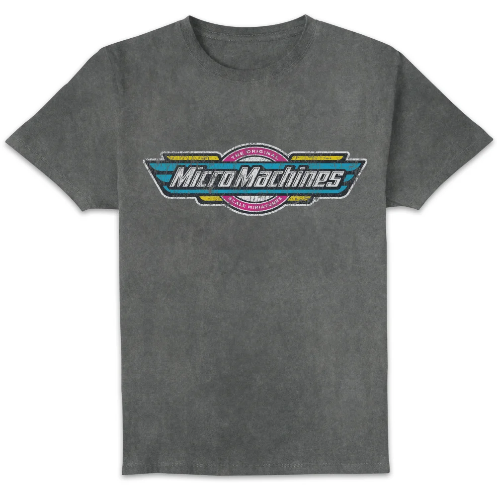 Micro Machines Vintage Logo Unisex T-Shirt - Black Acid Wash - L Afbeelding 1