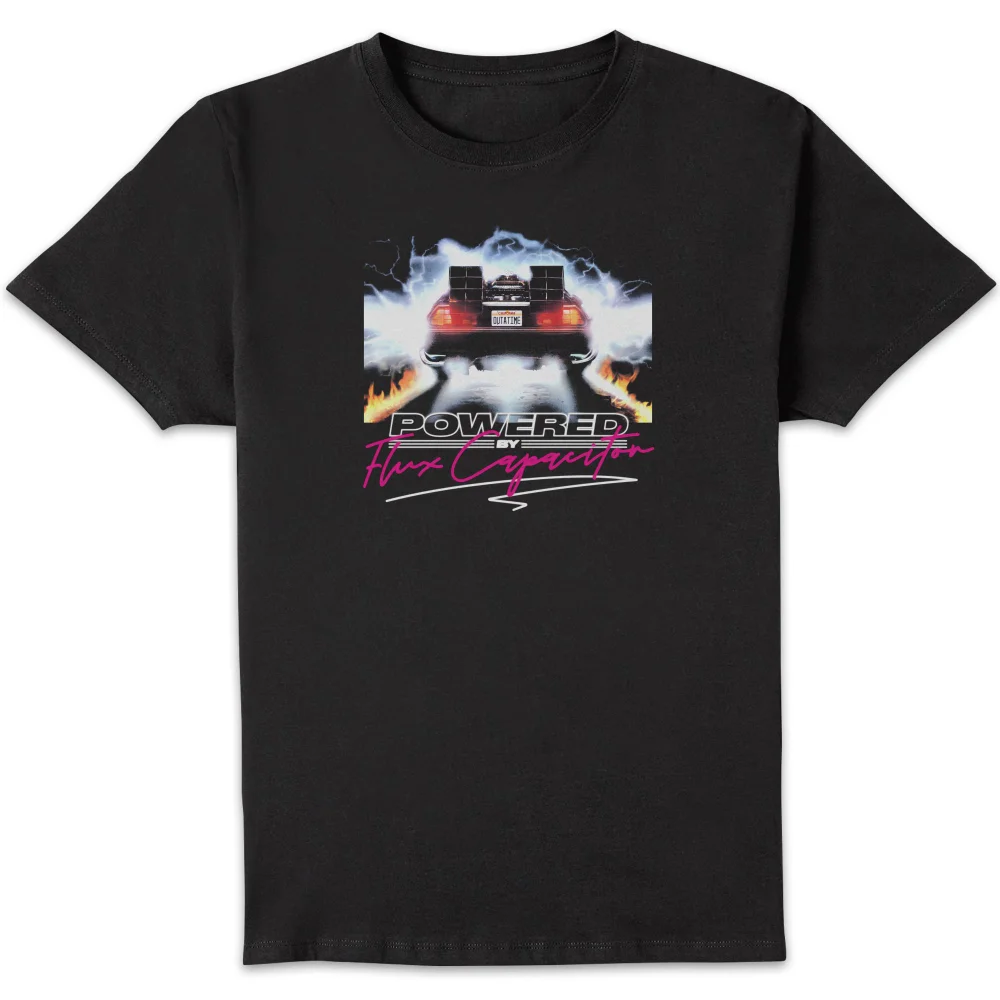Back To The Future Powered Unisex T-Shirt - Black - S Afbeelding 1