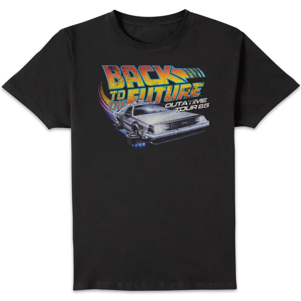 Back To The Future Outatime Tour 85 Unisex T-Shirt - Black - S Afbeelding 1