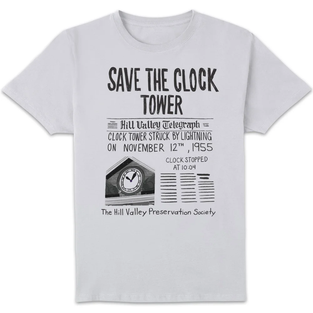 Back To The Future Save The Clock Tower Unisex T-Shirt - White - S Afbeelding 1