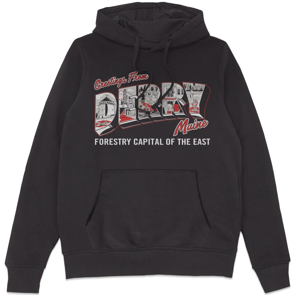 IT - Welcome To Derry Postcard Hoodie - Black - S Afbeelding 1