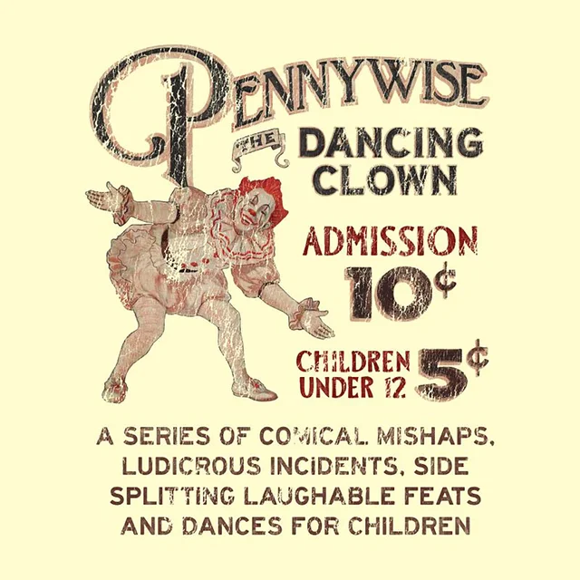 IT - Welcome To Derry Pennywise Vintage Unisex T-Shirt - Cream