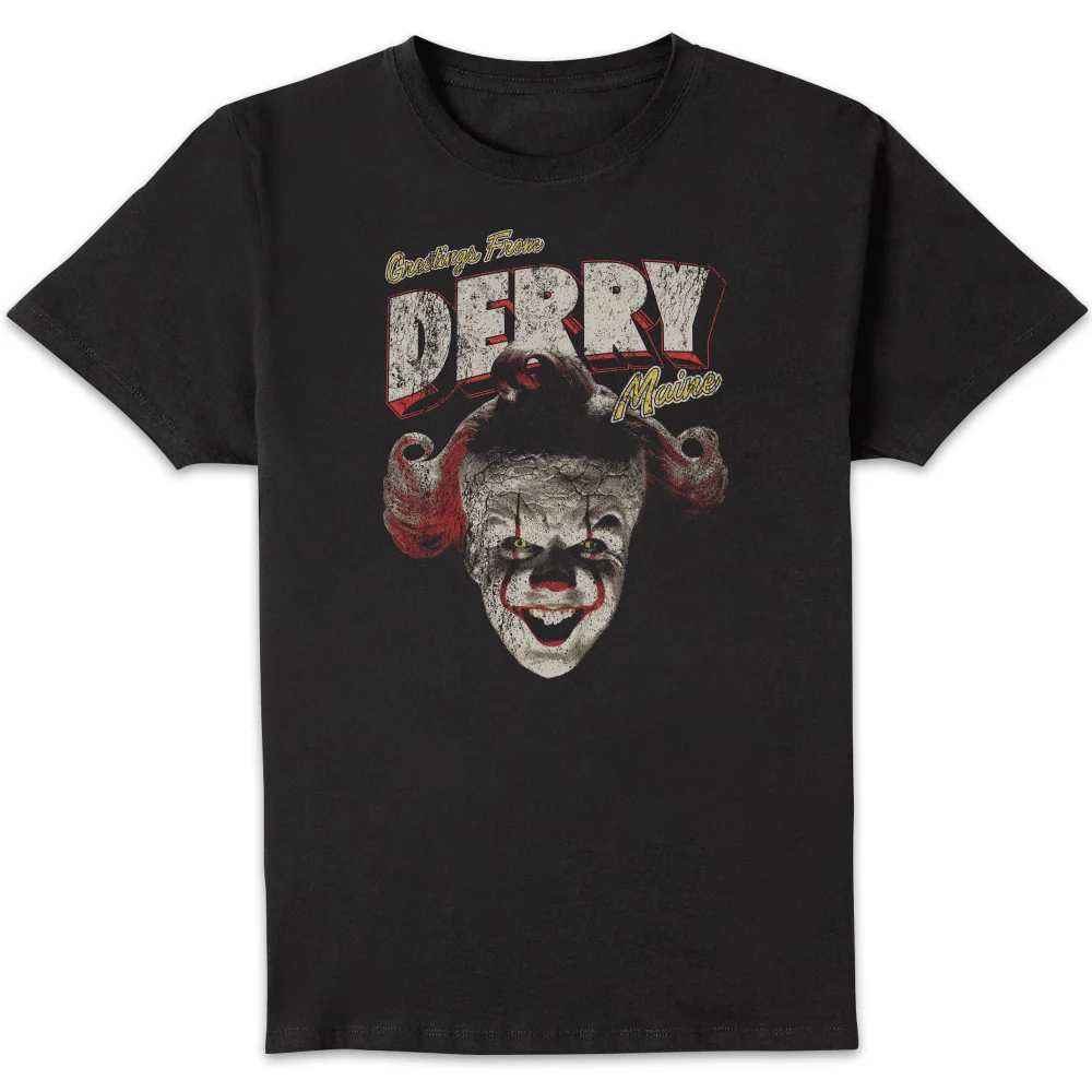 IT - Welcome To Derry Greetings From Derry Unisex T-Shirt - Black - 4XL Afbeelding 1