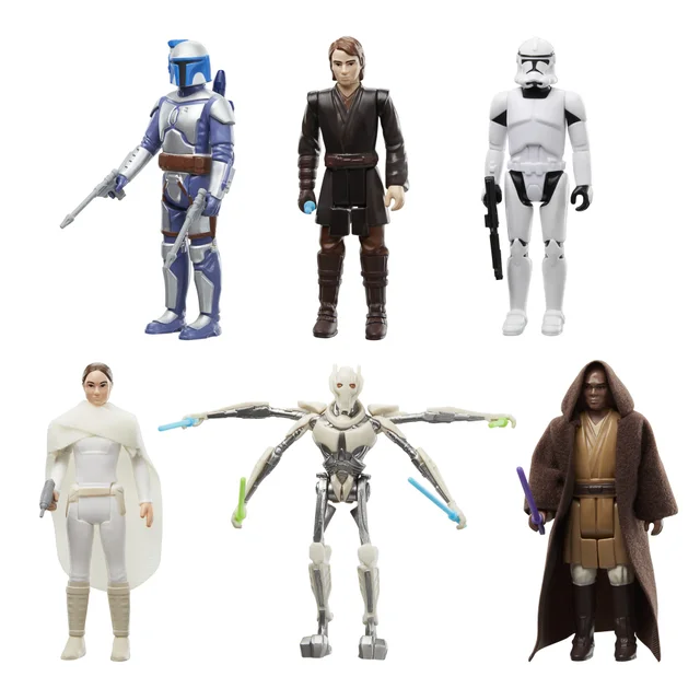 Star Wars Retro Collection Star Wars Episode II & Episode III Multipack, 3.75 Inch Collectible Action Figure 6-Pack
