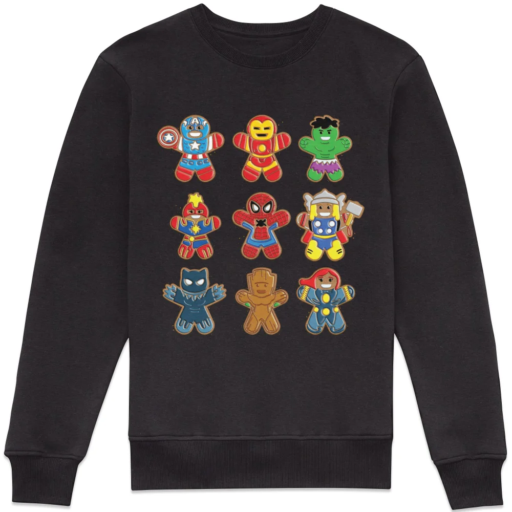 Marvel Gingerbread Christmas Jumper Sweatshirt - Black - XS Afbeelding 1