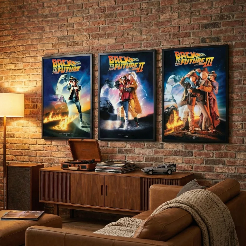 Back to the Future Trilogy: Premium Giclée A2 3-Pack with Black Frames Afbeelding 1