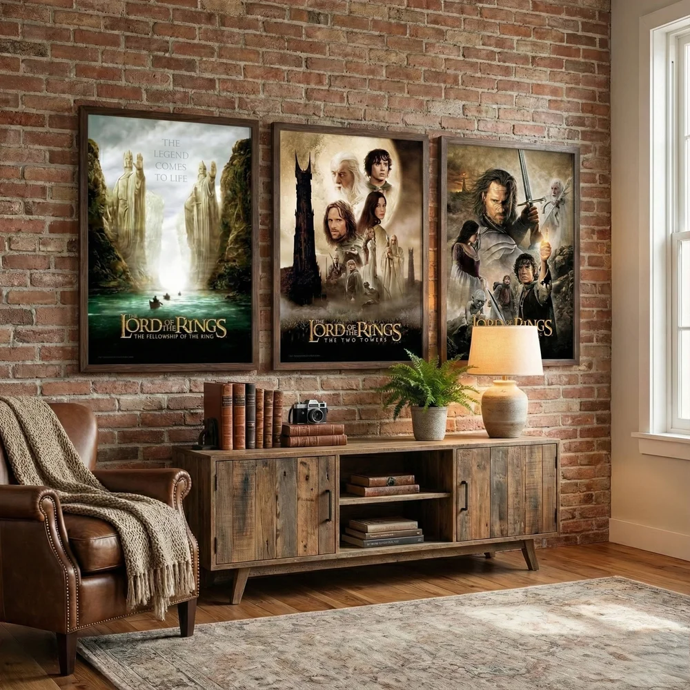 Lord of the Rings Trilogy: Premium Giclée A2 3-Pack with Black Frames Afbeelding 1