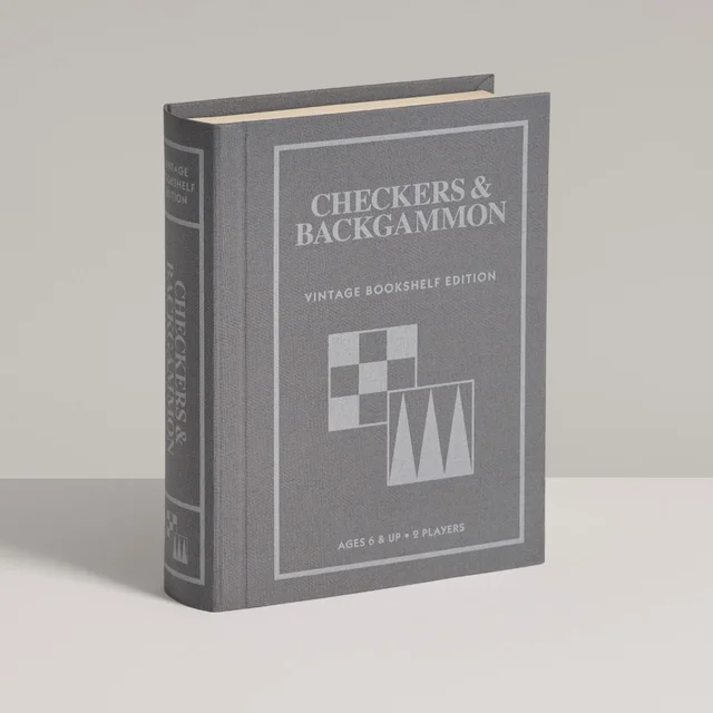 Checkers & Backgammon Vintage Bookshelf Edition