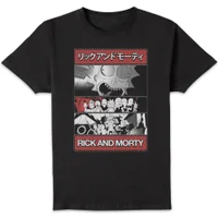 Rick and Morty Comic Strip Team Unisex T-Shirt - Black
