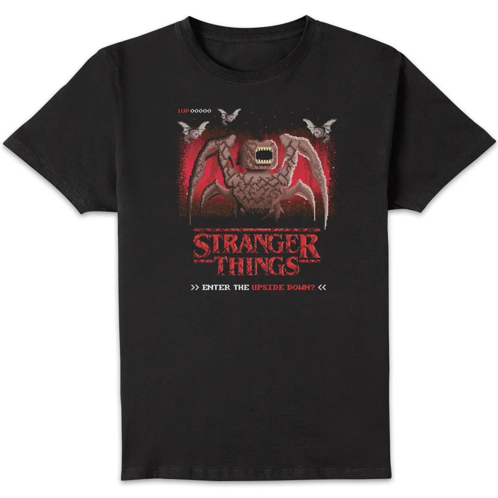 Stranger Things Enter The Upside Down? Unisex T-Shirt - Black - S Afbeelding 1