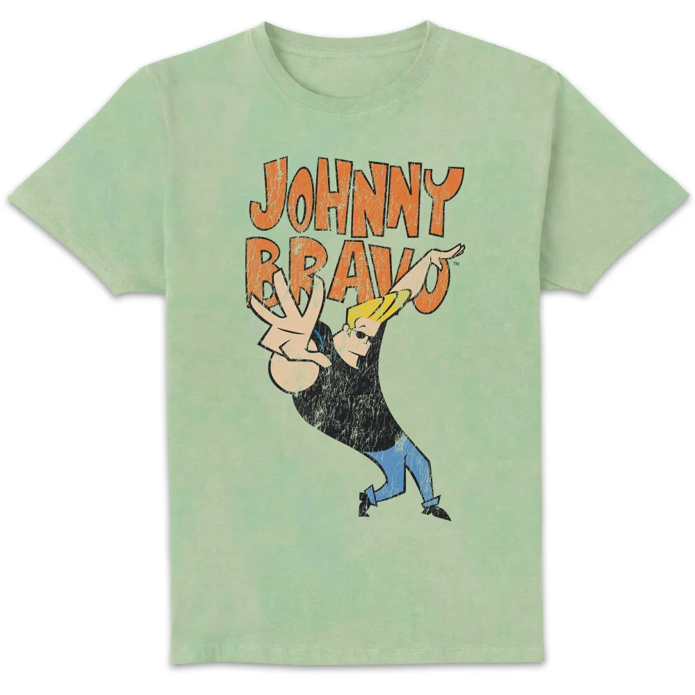 Cartoon Network Johnny Bravo Unisex T-Shirt - Mint Acid Wash - S Afbeelding 1