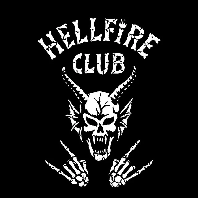 Stranger Things Hellfire Skull Unisex T-Shirt - Black