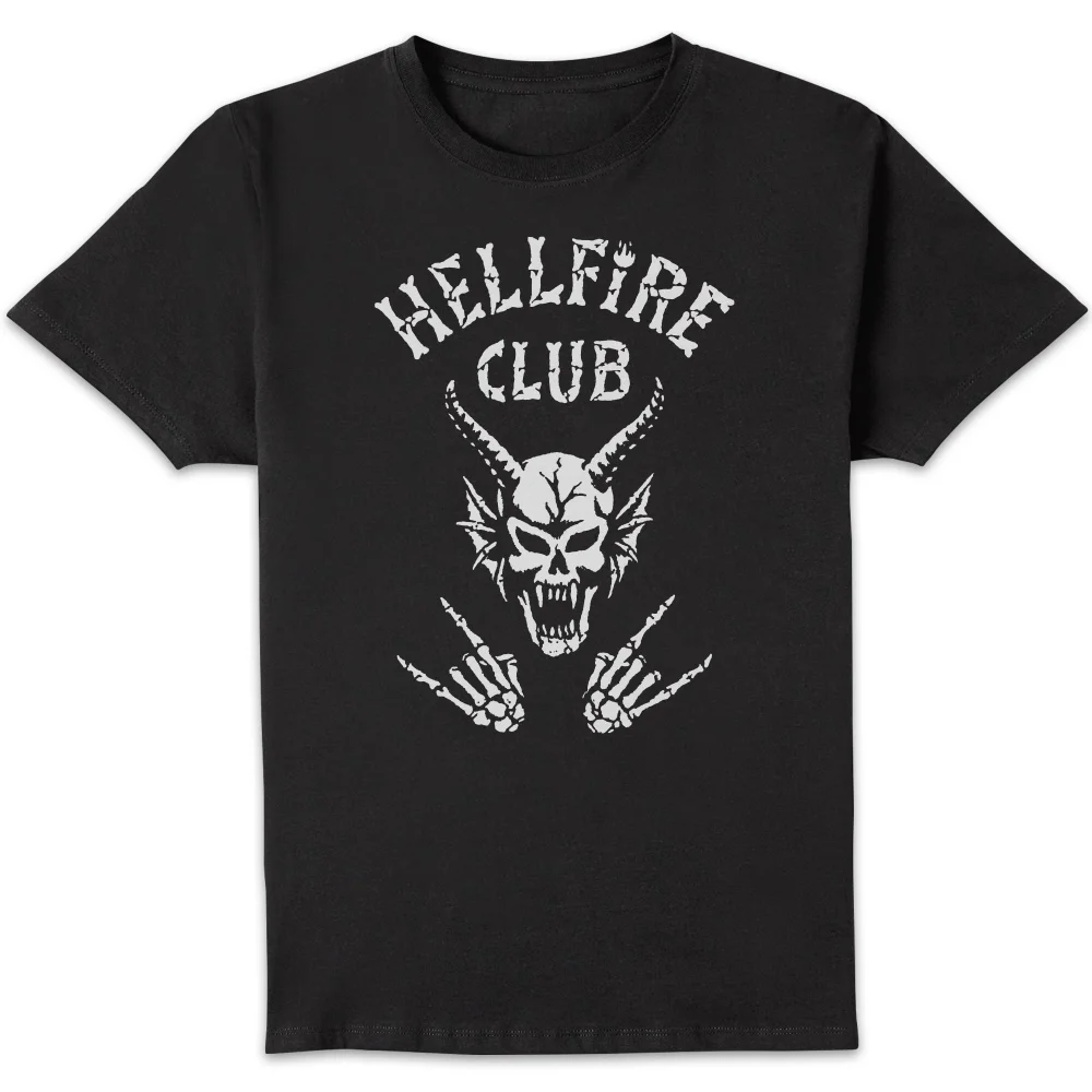 Stranger Things Hellfire Skull Unisex T-Shirt - Black - S Afbeelding 1