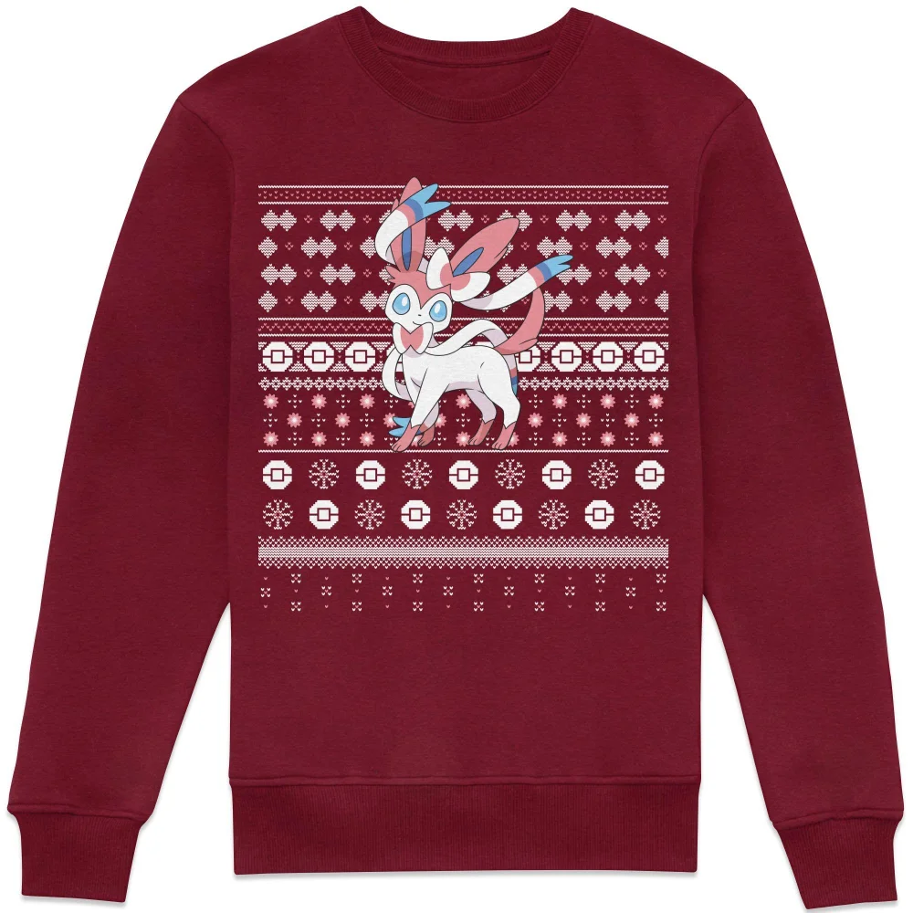 Pokémon Sylveon Christmas Sweatshirt - Burgundy - M Afbeelding 1