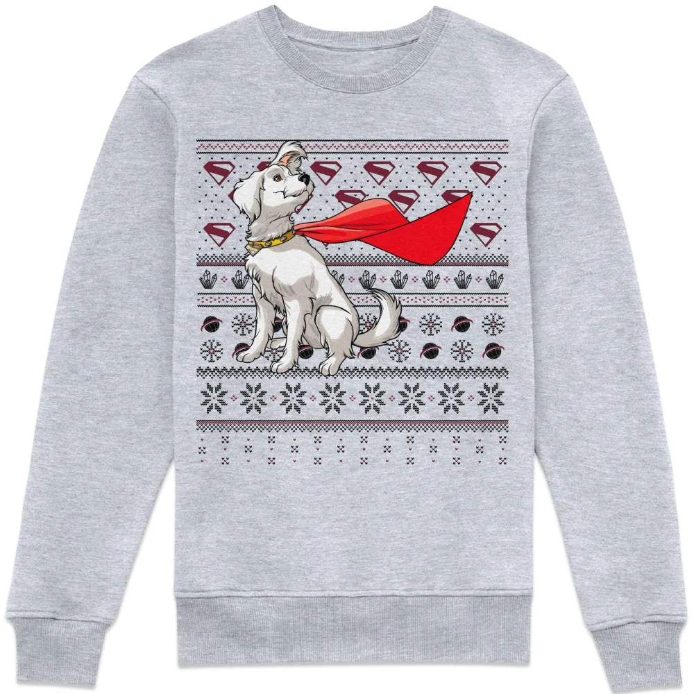 Superman Krypto Christmas Sweatshirt - Grey - XL Afbeelding 1