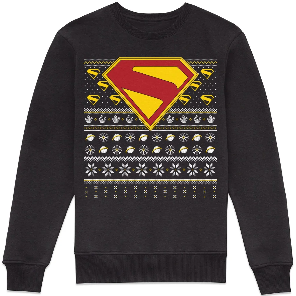 Superman Emblem Christmas Sweatshirt - Black - M Afbeelding 1