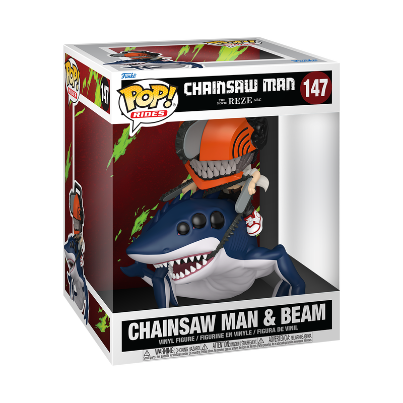 Pop! Ride Deluxe Chainsaw Man & Beam Funko POP Vinyl Afbeelding 1