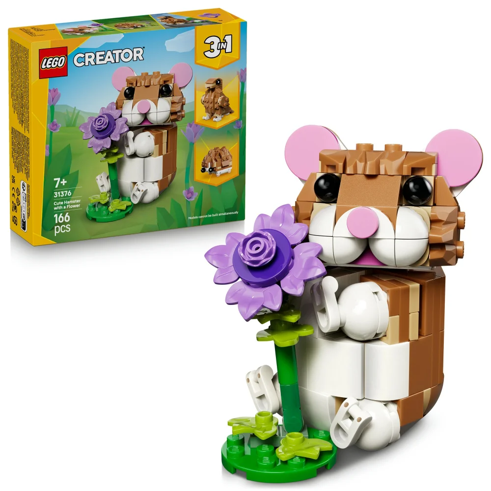 LEGO Creator 3in1 Cute Hamster with a Flower Toy 31376 Afbeelding 1