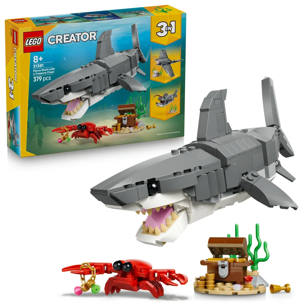 LEGO Creator 3in1 Fierce Shark with a Treasure Chest 31381 Afbeelding 1